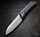 Pro-Tech Knives Oligarch DS101 Stonewashed MAGNACUT Blade Black Aluminum Handles