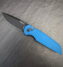 Pro-Tech Knives TR-3 INTEGRITY Manual Folding Knife DLC Black S35VN Blade Relic Textured Blue Handles