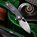 Giant Mouse ACE Riv LL Folding Knife 2.44in Magnacut Blade Double Black Canvas Micarta Handles