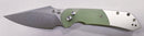 Tenable Fenrir Folding Knife 3.45in 14C28N Stonewashed Blade Jade G10 / Aluminum Handles