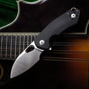 Giant Mouse ACE Riv LL Folding Knife 2.44in Magnacut Blade Double Black Canvas Micarta Handles