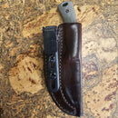 TRM Tagalong Fixed Blade – PSB-27 2.44″ Stonewash Drop‑Point, Natural Micarta & Leather Sheath