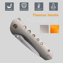 Remette RT‑Bee Titanium M390 – 2.8″ M390 EDC Flipper with Titanium Handle & Built-In Toothpick