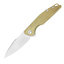 FerraMonster AURORA RAYS FM23002-B – 3.46" M390 Drop Point Golden Titanium Frame Lock Knife