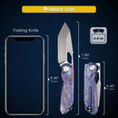 Remette RT-Peregrine Falcon RTT1-TX Folding Knife – 3.15" M390 Reverse Tanto Blade, Titanium Handle, Button Lock