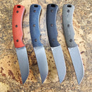 TRM Tagalong Fixed Blade – PSB-27 2.44″ Stonewash Drop‑Point, Natural Micarta & Leather Sheath