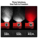 Olight Oclip Pro 500 Lumen Clip on Flashlight W/ Floodlight, Spotlight, and Red Light - Snowflake Red