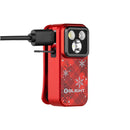 Olight Oclip Pro 500 Lumen Clip on Flashlight W/ Floodlight, Spotlight, and Red Light - Snowflake Red