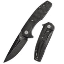Kansept Cassowary 2.9" CPM S35VN Black Stonewashed Blade Black Stonewashed Titanium & 80s Camo Carbon Fiber Handles - K2065B3