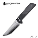 North Mountain Blade 2407-CF Chop 2 3.5" Folding Knife Anodized Aluminum Frame Carbon Fiber Inlays