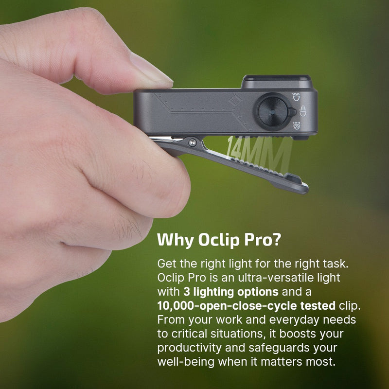 Olight Oclip Pro Phantom Squadron – 500 Lumen USB-C Rechargeable Flood, Spot & Red Clip-On Flashlight