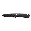 Benchmade 430BK-02 Redoubt AXIS‑Lock Folding Knife – 3.55″ CPM‑D2 Drop Point, Textured Grivory Handle, Black Finish