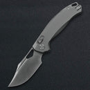 Kunwu DJANGO 2.83in Satin Elmax Blade Bead Blast Orange Peel Titanium Handle X707T-2