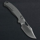 Kunwu DJANGO 2.83in Satin Elmax Blade Bead Blast Orange Peel Titanium Handle X707T-2