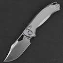 Kunwu Django XL 3.70in Satin Elmax Blade Orange Peel Titanium Handle X707XLT-2