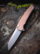 Pro-Tech 5401-FDE Malibu Button Lock Flipper FDE Handle Stonewash Magnacut Reverse Tanto Blade