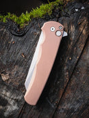 Pro-Tech 5401-FDE Malibu Button Lock Flipper FDE Handle Stonewash Magnacut Reverse Tanto Blade