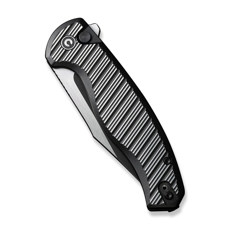 Civivi Stormhowl Folding Knife 3.3in Nitro-V Steel Blade Milled Black Aluminum Handles - C23040B-1