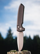 Pro-Tech LG3101 Rockeye Auto Stonewash Magancut Blade Black Aluminum Handles