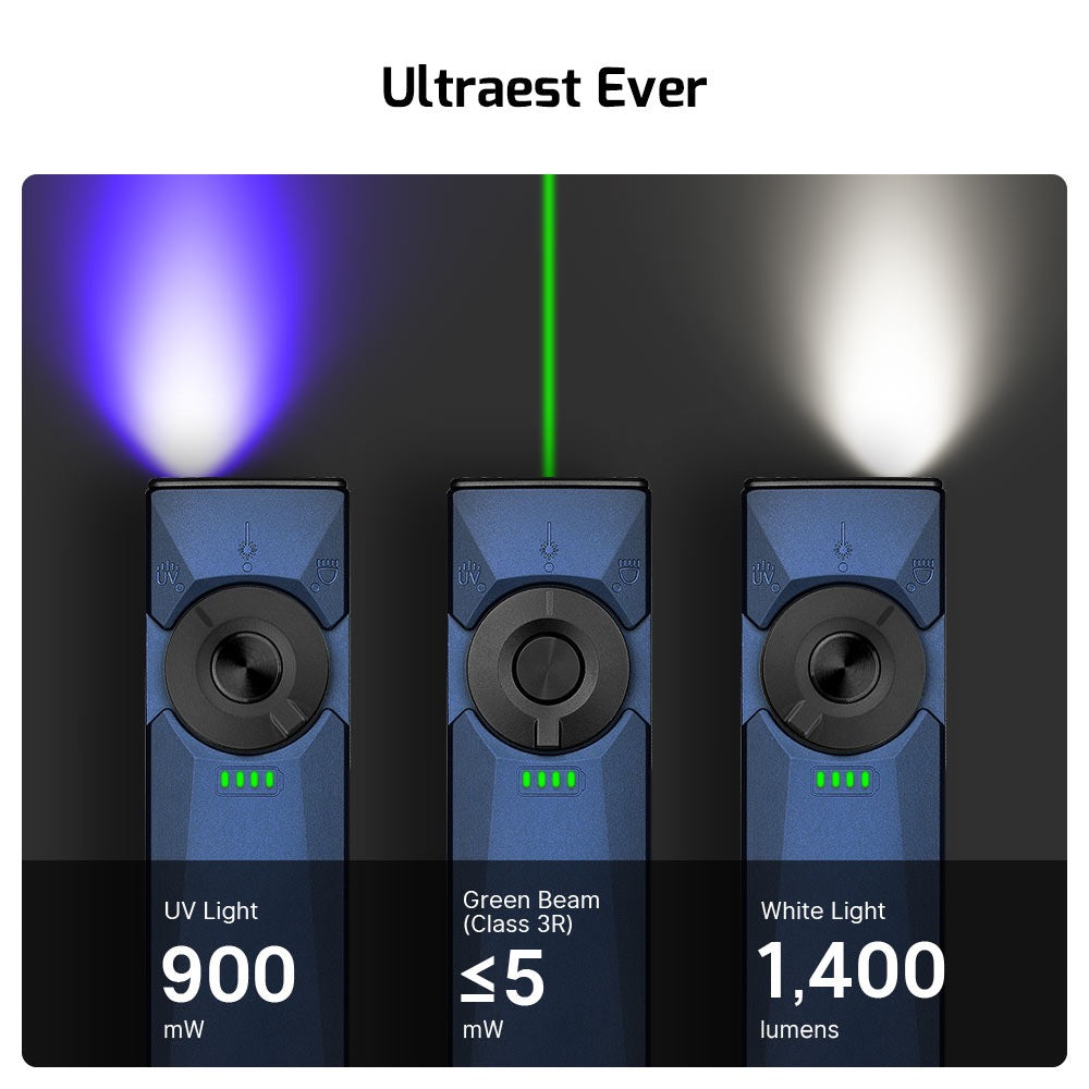 Olight Arkfeld Ultra 3-in-1 Compact 1,400 Lumen Rechargeable EDC Flash