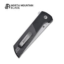 North Mountain Blade 2407-CF Chop 2 3.5" Folding Knife Anodized Aluminum Frame Carbon Fiber Inlays
