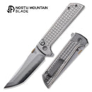 North Mountain Blade 2406-ICE-G-SL ice grid silver folding knife detail view 2