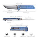 North Mountain Blade 2406-ICE-G-BL ice grid blue folding knife detail view 2