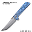 North Mountain Blade 2406-ICE-G-BL ice grid blue folding knife detail view 3