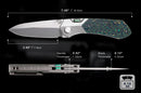 REMETTE RT-Meteor 2.99in M390 Blade Titanium + Toxic Storm Carbon Fiber Handle RTPT-C