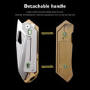 Remette Woodpecker RTWP-G 2.95" M390 Reverse Tanto Folding Knife Gold Titanium Handle Liner Lock