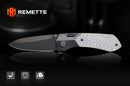 REMETTE RT-Meteor 2.99in Black DLC M390 Blade Titanium + Twill Carbon Fiber Handle RTPT-BD