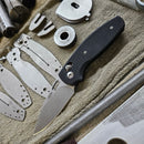 Three Rivers Mfg Bulldog Riverlok Folding Knife 3.2in 20CV Blade Jet Black Textured G10 Handles