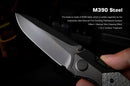 REMETTE RT-Meteor 2.99in Black DLC M390 Blade Titanium + Twill Carbon Fiber Handle RTPT-BD