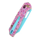 Tenable Shard Cross Bar Lock 3.47in 14C28N Blue Blade Jade G10 with Donut Print Handle - T1006V8