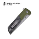 North Mountain Blade 2407-SPGRCF Chop 2 3.5" Folding Knife Matte Green Aluminum Handle