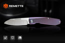 Remette RT-Squirrel RTDP-C Knife – M390 Drop Point Blade, Blue Titanium Slip Joint
