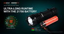 Acebeam P17 tactical flashlight with dual tail switch and battery