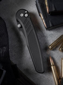 Pro-Tech Avalon Peace Neighbor Edition – MagnaCut DLC Folding Knife Knurled Thumb Stud Black Aluminum Handle
