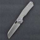 Kunwu Sheepsfoot TAO S703 Folding Knife – 3.46" Satin Vanax Blade, Titanium Frame Lock Handle