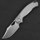 Kunwu Django XL 3.7in Satin Elmax Blade Diamond Textured Titanium Handle X707XLT-1A