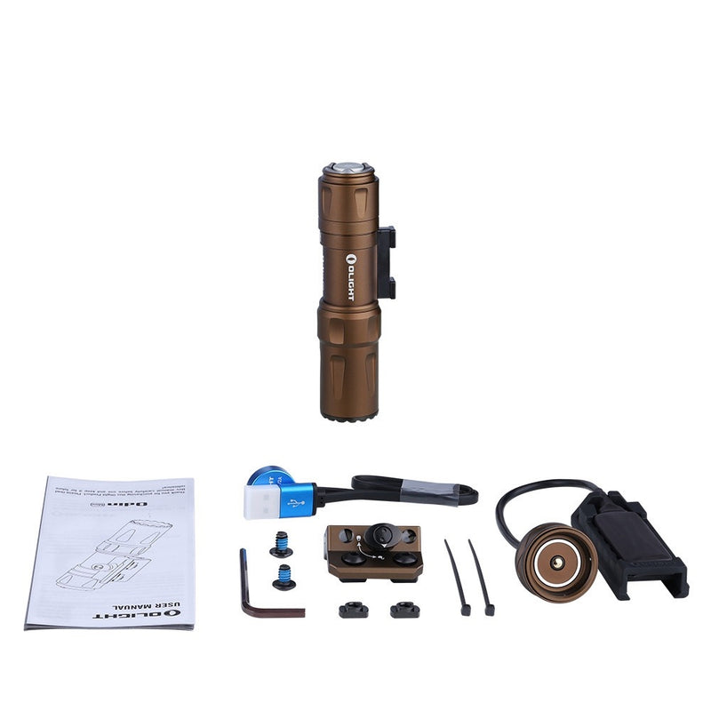 Olight Odin Mini TAN 1,250 Lumen Tactical Flashlight - Pressure Switch / M-Lok/Rail Mount Included