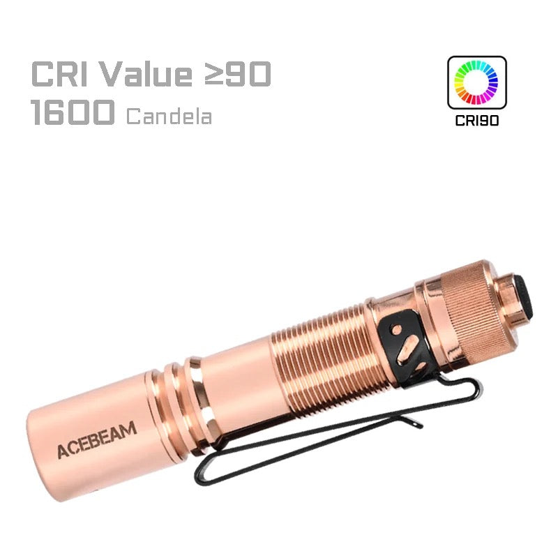 Acebeam Pokelit AA Copper 500 Lumen EDC Flashlight High CRI90 519A LED