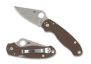 Spyderco Para 3 CPM-15V Sprint Run – 2.93" Stonewashed Plain Blade, Brown G-10 Handles – C223GPBN15V