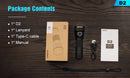 Lumintop D2 1000 Lumen USB-C Rechargeable LED Flashlight 1 * Osram LED - Black / Green