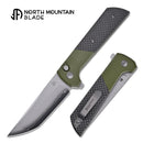 North Mountain Blade 2407-SPGRCF Chop 2 3.5" Folding Knife Matte Green Aluminum Handle