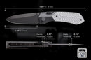 REMETTE RT-Meteor 2.99in Black DLC M390 Blade Titanium + Twill Carbon Fiber Handle RTPT-BD