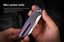 Remette RT-Squirrel RTDP-C Knife – M390 Drop Point Blade, Blue Titanium Slip Joint