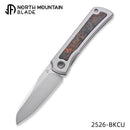 North Mountain Blade Moon 2526-BKCU Mini Folding Knife 2.5" M390 Sheepsfoot Hand-Brushed Blade Titanium Handle Front Flipper Frame Lock