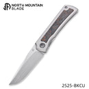 North Mountain Blade Sun 2525-BKCU Mini Folding Knife 2.5" M390 Hand-Brushed Blade Titanium Handle Carbon Fiber Inlay Frame Lock