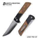 North Mountain Blade 2407-PEI-ST Chop 2 3.5" Tanto Folding Knife Amber PEI Textured Handle Button Lock